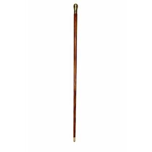 Vintage Woodmasters WS 33" Heavy Solid Brass Handle Oak Cane Walking Stick